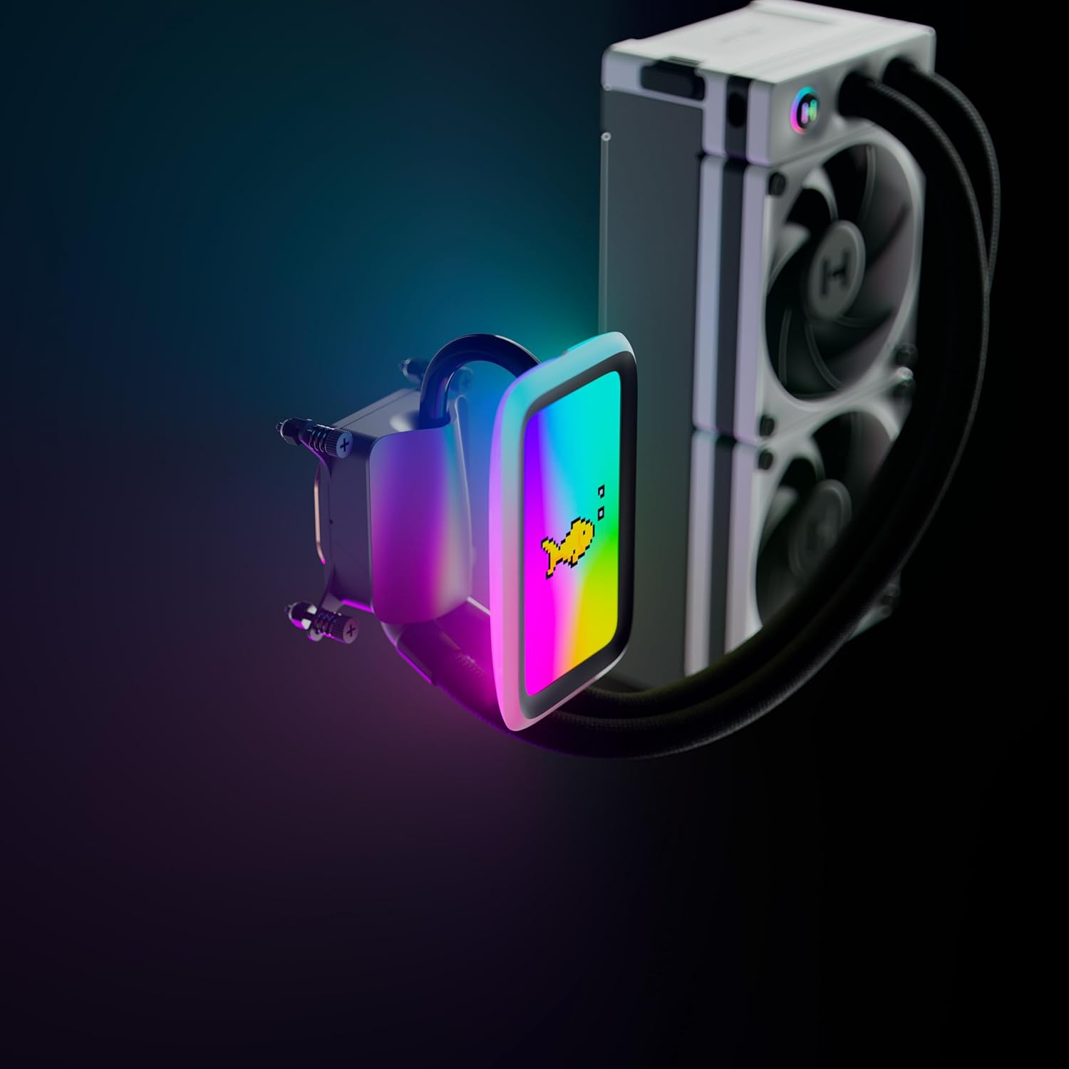 HYTE Thicc Q60 Digital 240mm AIO Liquid Cooling System – 5” Ultraslim HD Display, 42-Pixel qRGB, Dual Harmonic Pumps – High-Performance White HYTE Thicc Q60 Digital 240mm AIO Liquid Cooling System – 5” Ultraslim HD Display, 42-Pixel qRGB, Dual Harmonic Pumps – High-Performance White